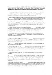 English Worksheet: What do you remember about 2000-2009?