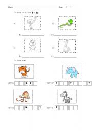 English worksheet: Animal