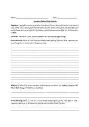 English worksheet: Narrative Point of View Writing Worksheet