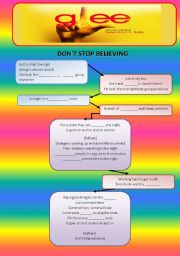 English Worksheet: Glee song - Dont Stop Believing