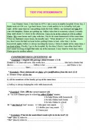 English Worksheet: READING COMPREHENSION 