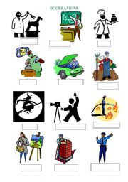 English worksheet: Occupations with empty captions