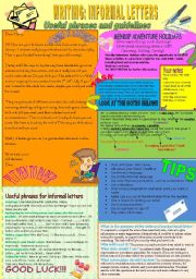 English Worksheet: Writing: Informal letters