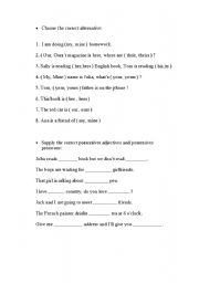 English Worksheet: Pronouns