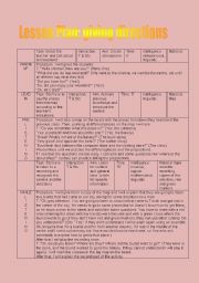 English Worksheet: Giving directions- lesson plan (3 pages)