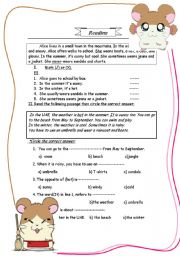 English Worksheet: Reading worksheet