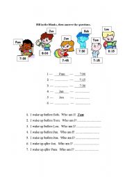 English Worksheet: BEFORE AND AFTER