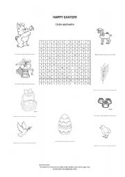 English Worksheet: Easter Word Search