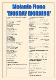 English Worksheet: MONDAY MORNING Melanie Fiona