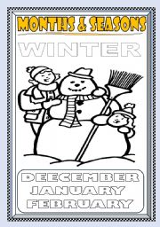 MONTHS and SEASONS---WINTER  COLORING PAGE (PART 2)