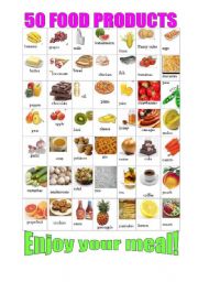 English Worksheet: food pictionary