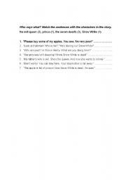 English Worksheet: Snow White Worksheet