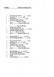 English Worksheet: song will