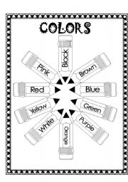 English Worksheet: COLORS