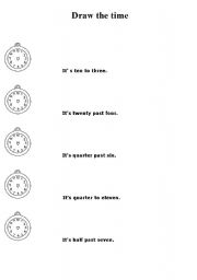 English worksheet: the time part 2