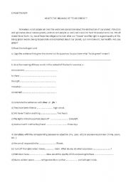 English worksheet: Reading