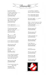 English Worksheet: GHOSTBUSTERS song