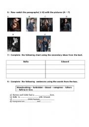 English Worksheet: Twilight a forbidden love, post activities