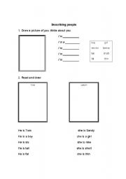 English worksheet: describing people