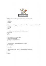 English worksheet: Sports Quiz