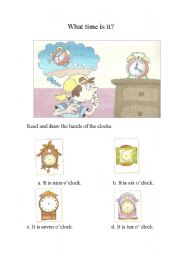 English worksheet: What time is it?