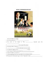 English Worksheet: MOVIE COMPREHENSION QUIZ 