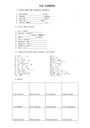 English Worksheet: Numbers