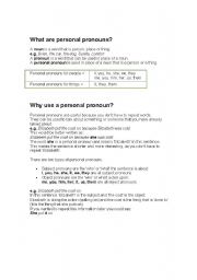 English worksheet: Useful Personal Pronoun