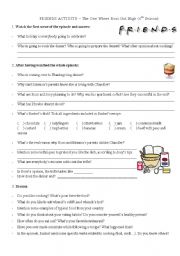 English Worksheet: Cooking Discussion with Friends Episode - TOW Ross Got High