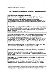 English Worksheet: Movie Review Framework