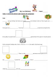 English Worksheet: birthday party