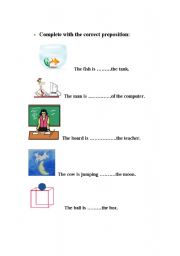 English worksheet: Prepositions of place