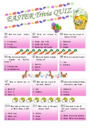 English Worksheet: Easter trivia Quiz