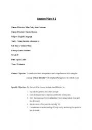 English worksheet: A comprehension using poetry lesson plan