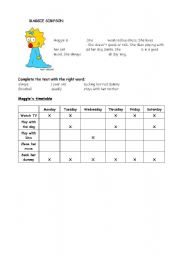 English worksheet: Maggies schedule