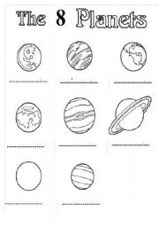 English Worksheet: the planets