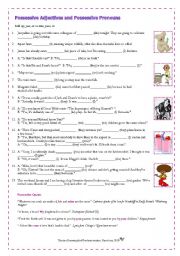 English Worksheet: Possessive Adjectives and Possessive Pronouns (Adult Learners)