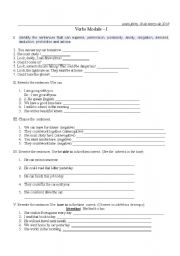 English worksheet: Verbs Modals - Exercise