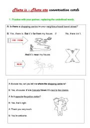 English worksheet: There is - There are Conversation Sheet