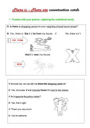 English Worksheet: There is - There are Conversation Sheet
