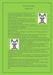English Worksheet: The tale of Peter Rabbit