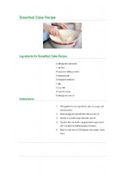 English worksheet: make cake