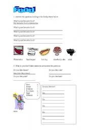 English worksheet: Food