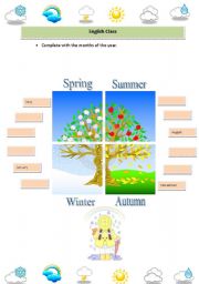 English Worksheet: seasons and months