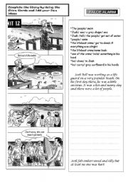 English Worksheet: Completing a Story/ Past simple-Past Continuos