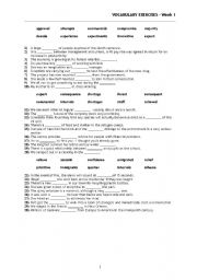 English Worksheet: Vocabulary exercises