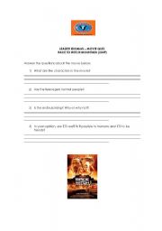 English Worksheet: Movie Worksheet for A montainha Enfeitiada - Race to witch mountain, 2009