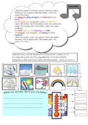 English Worksheet: Weather Song worksheet