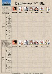 English Worksheet: battleship of to BE