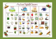English Worksheet: Fruit and vegetables seasons